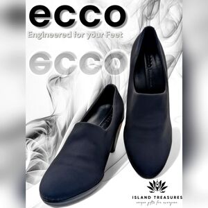 Ecco Shape Black Noir W Heels Sz US 7.5 EU 38 Breathable Soft Feel Textile Upper